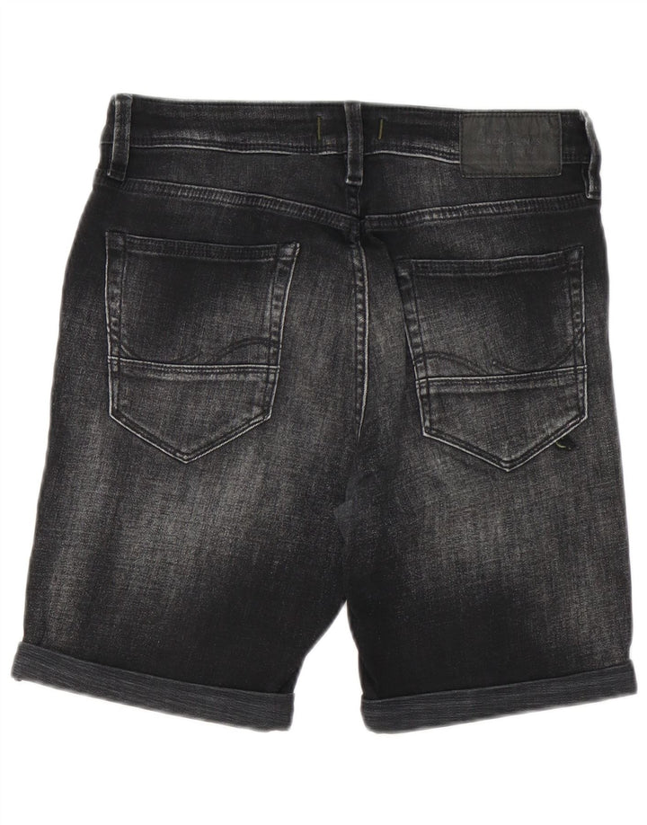 Pantaloncini di jeans invecchiati da uomo Jack & Jones piccoli W29 neri