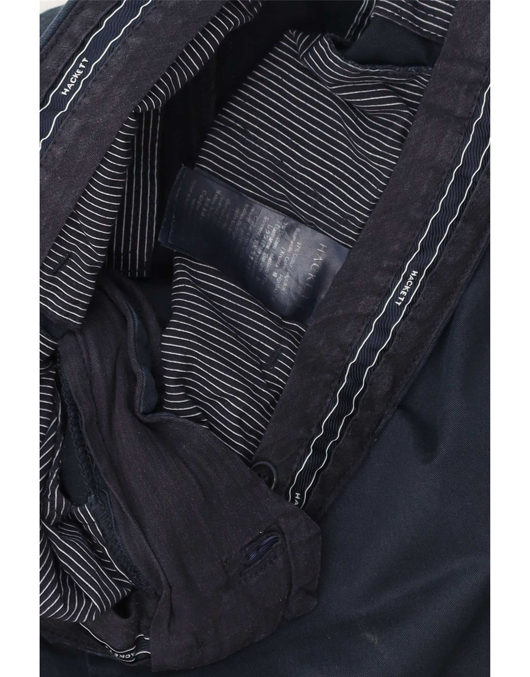 Pantaloni chino dritti da uomo Hackett W34 L32 in cotone blu navy