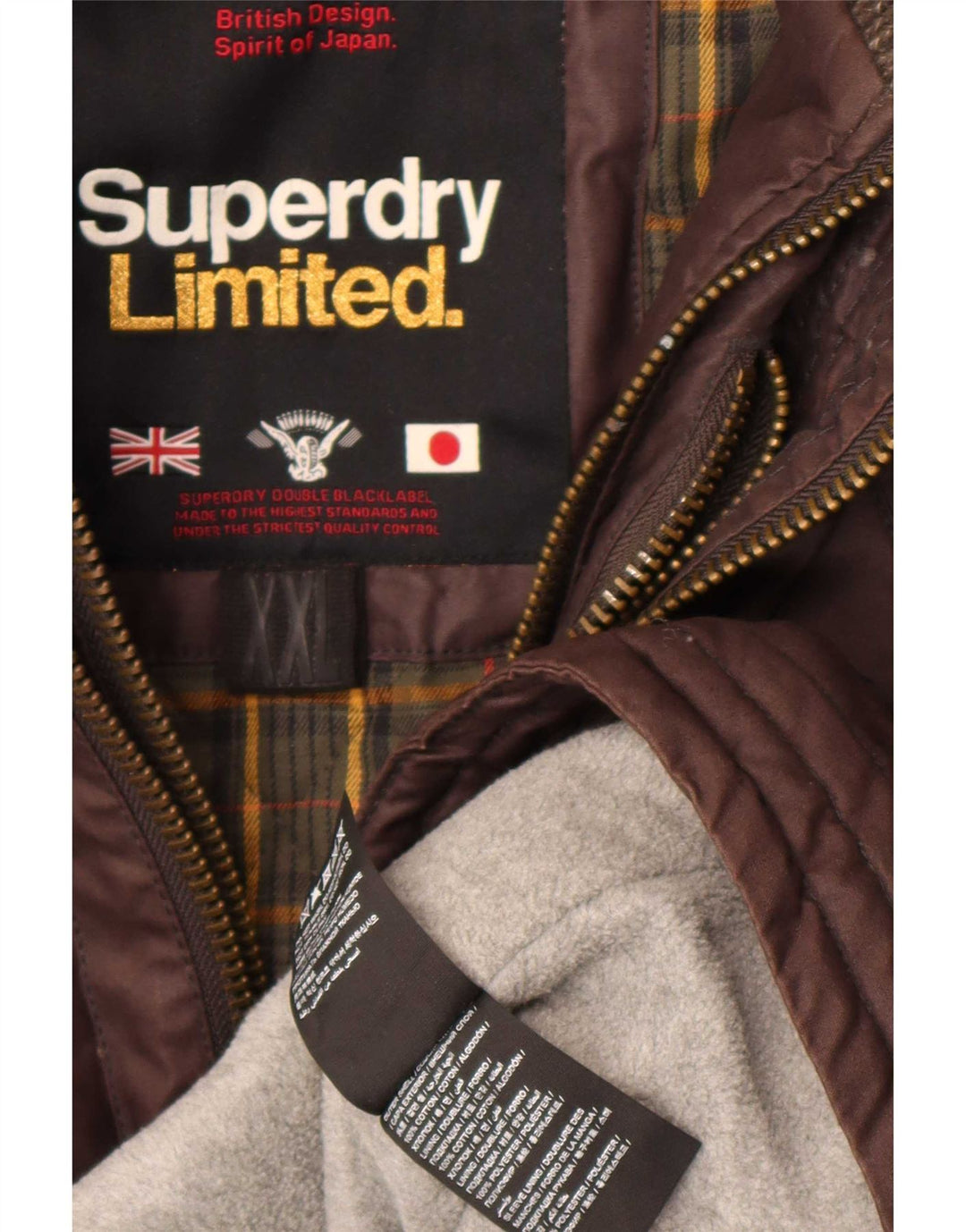 Giacca parka da uomo con vestibilità regolare con cappuccio Superdry 2XL in cotone marrone