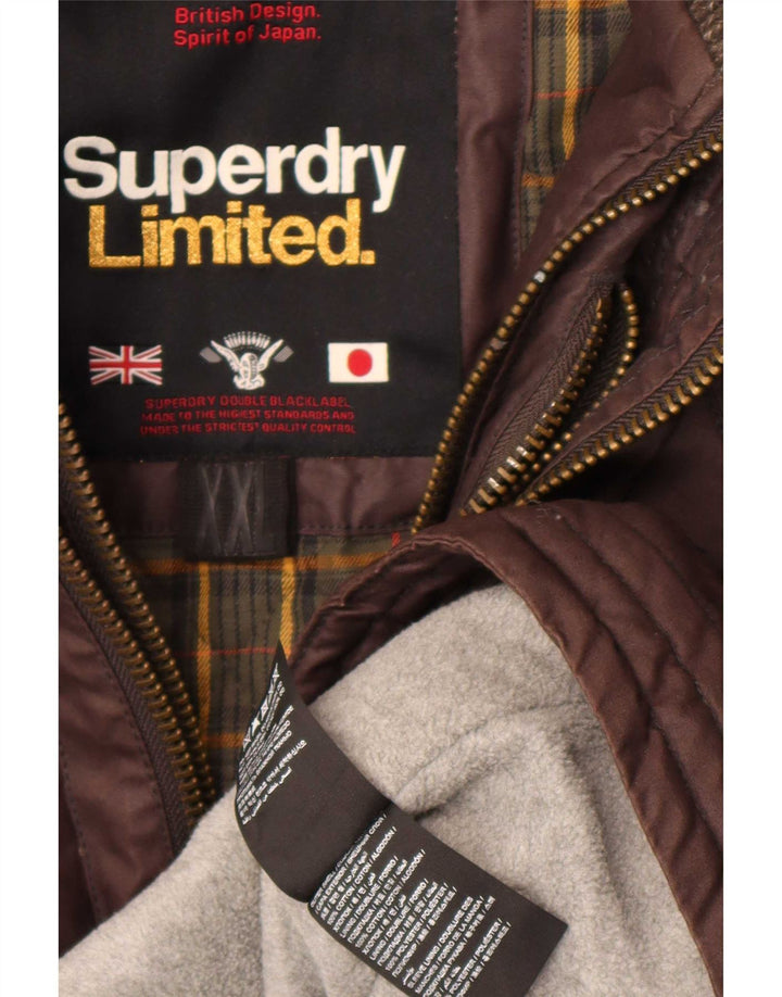 Giacca parka da uomo con vestibilità regolare con cappuccio Superdry 2XL in cotone marrone