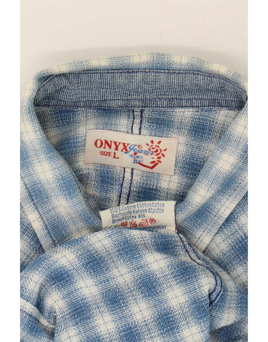 Camicia in flanella da donna Onyx UK 14 cotone a quadri blu grande
