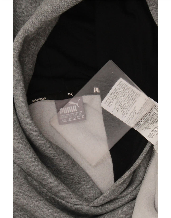 Felpa con cappuccio grafica PUMA da bambino 11-12 anni in cotone grigio