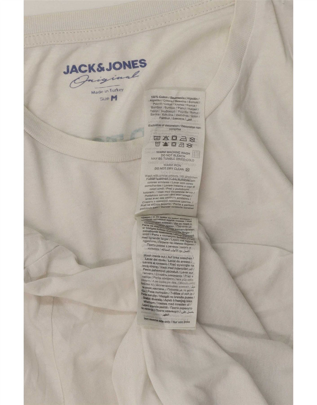 T-shirt grafica da uomo Jack & Jones Top in cotone bianco medio