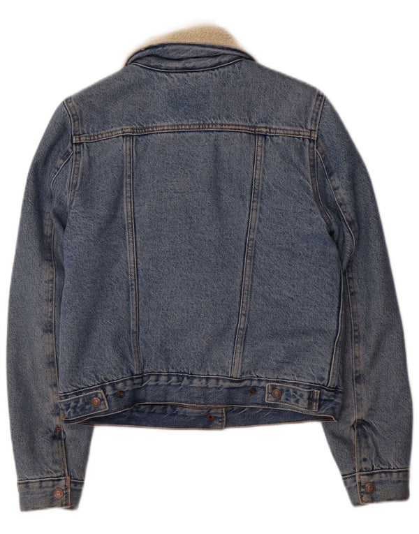 Giacca LEVI'S da donna in denim sherpa UK 6 XS blu cotone