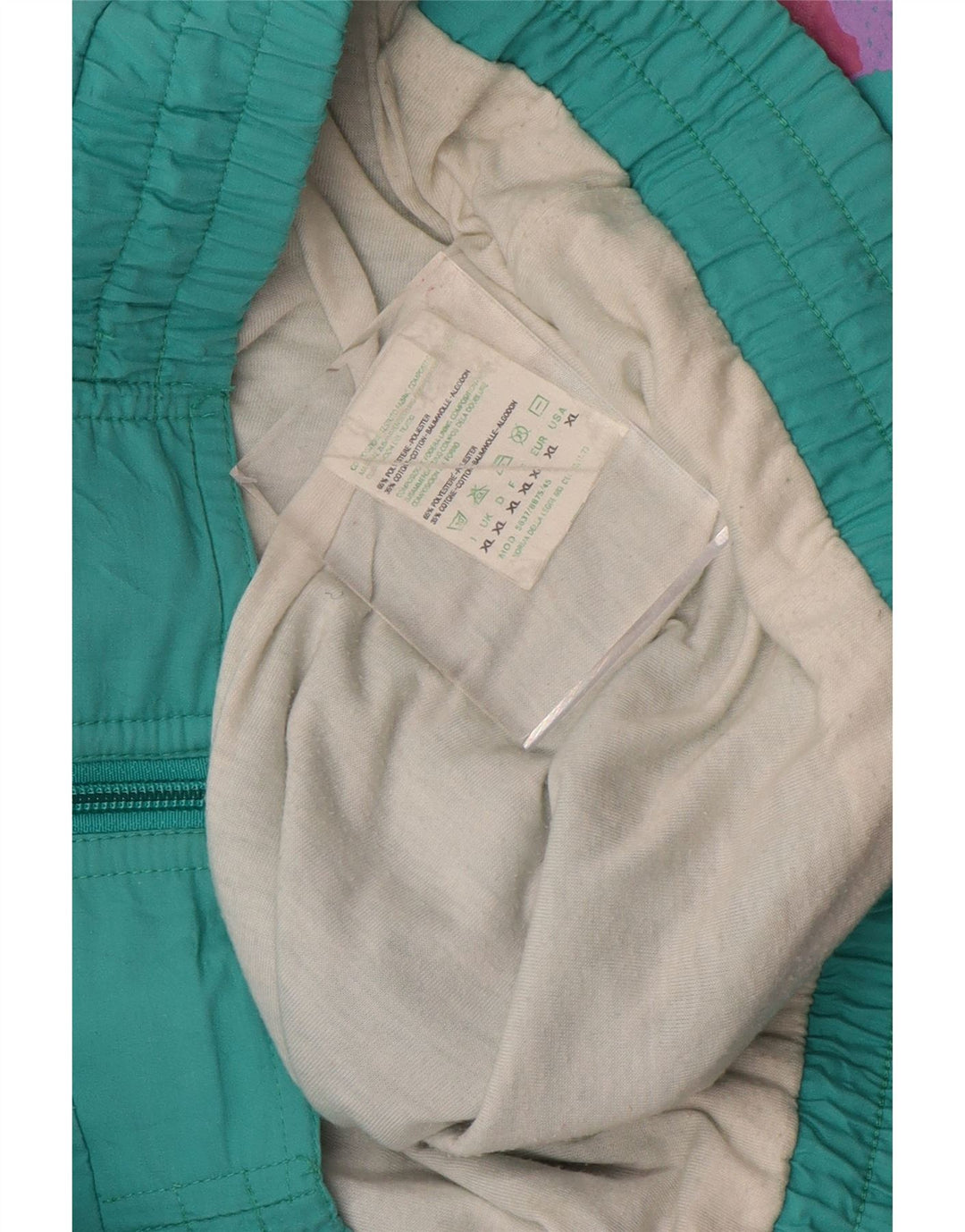 Giacca da tuta da uomo VINTAGE XL Poliestere color block turchese