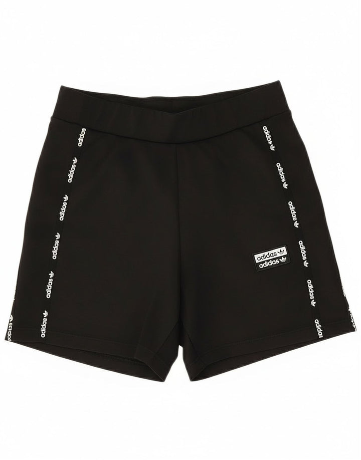Pantaloncini sportivi grafici da donna Adidas UK 10 piccoli poliestere nero
