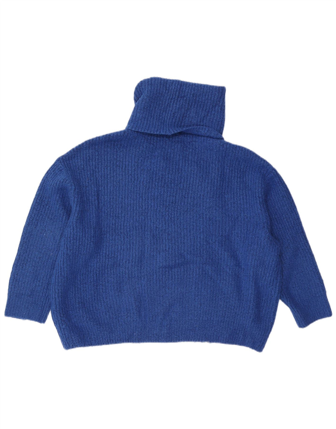 Maglione maglione oversize con collo alto da donna Zara UK 10 piccolo acrilico blu