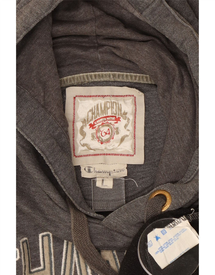 Maglione con cappuccio grafico da donna CHAMPION UK 16 grande cotone grigio