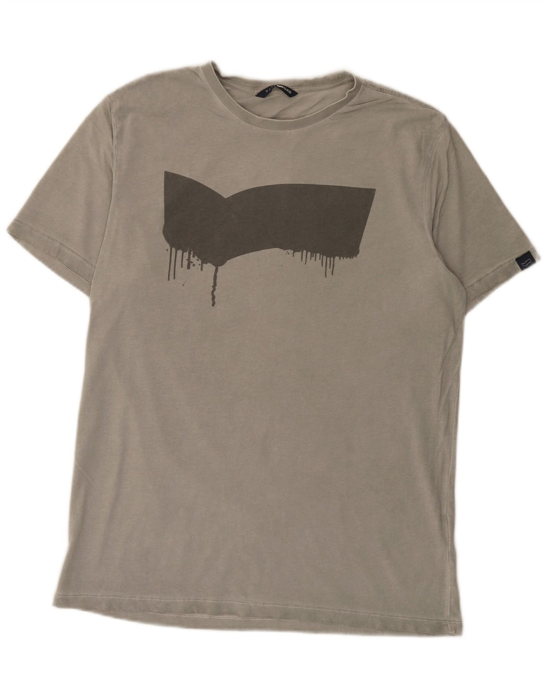 T-shirt grafica da uomo Gas Top grande in cotone grigio
