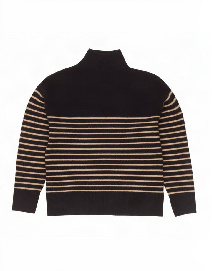 Maglione Zara da donna con collo a bottoni, UK 14, medio, blu navy a righe