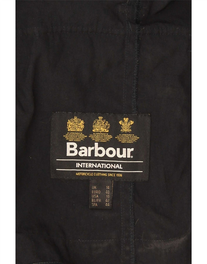 Giacca militare da donna in ecopelle Barbour UK 14 grande poliestere nero