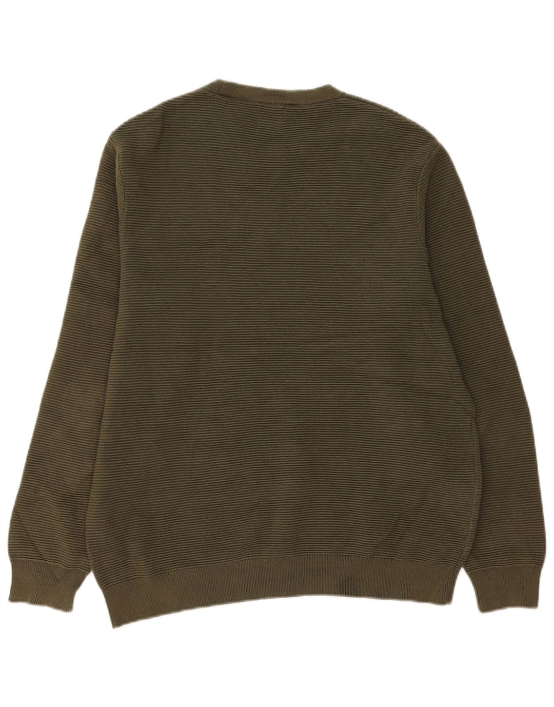 Maglione maglione girocollo da uomo Zara grande in cotone kaki