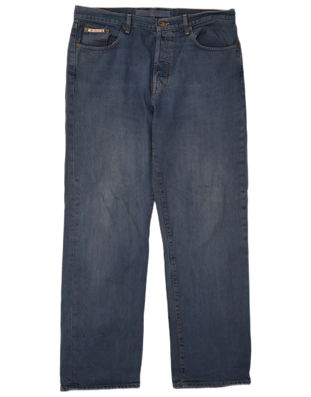 Jeans dritti da uomo Ben Sherman W36 L32 cotone blu
