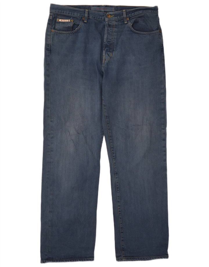 Jeans dritti da uomo Ben Sherman W36 L32 cotone blu