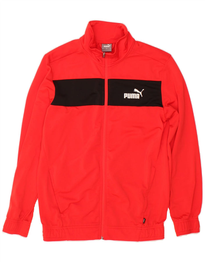PUMA Mens Graphic Tracksuit Top Jacket Small Red Colourblock Vintage Puma and Second-Hand Puma from Messina Hembry 