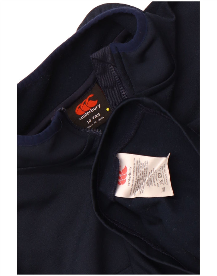 Canterbury Top da tuta pullover con zip e collo per ragazzi 9-10 anni Blu navy