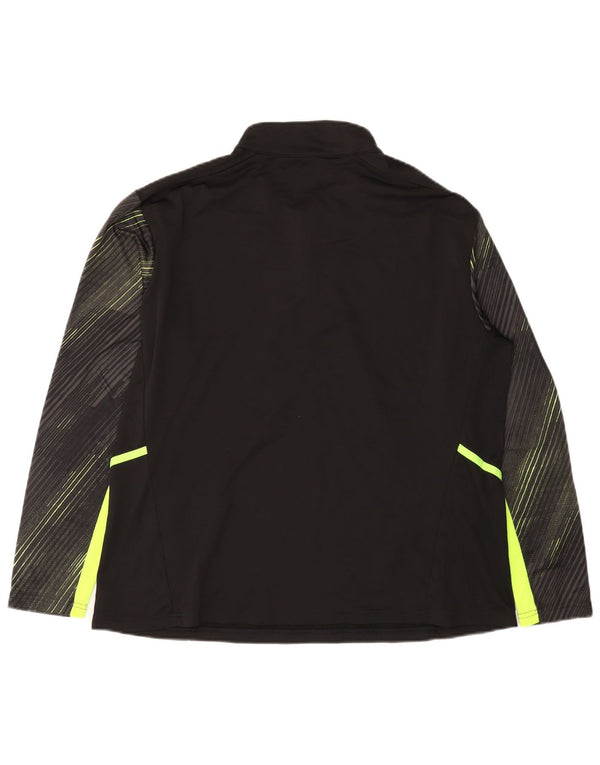 PUMA Top da tuta pullover con zip e collo da donna UK 18 XL a righe nere