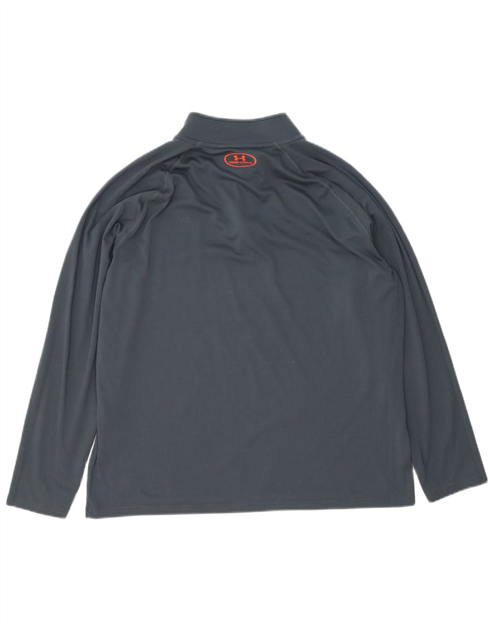 Under Armour Uomo Heat Gear Zip Collo Pullover Tuta Top Grande Grigio