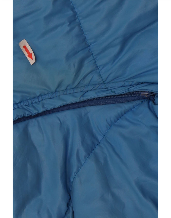 Giacca imbottita con cappuccio vintage da uomo IT 52 XL Blu Colourblock in poliammide