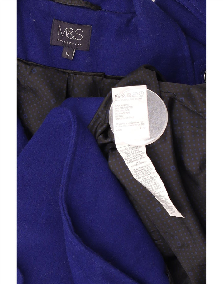 Cappotto doppiopetto militare da donna Marks & Spencer UK 12 Blu medio