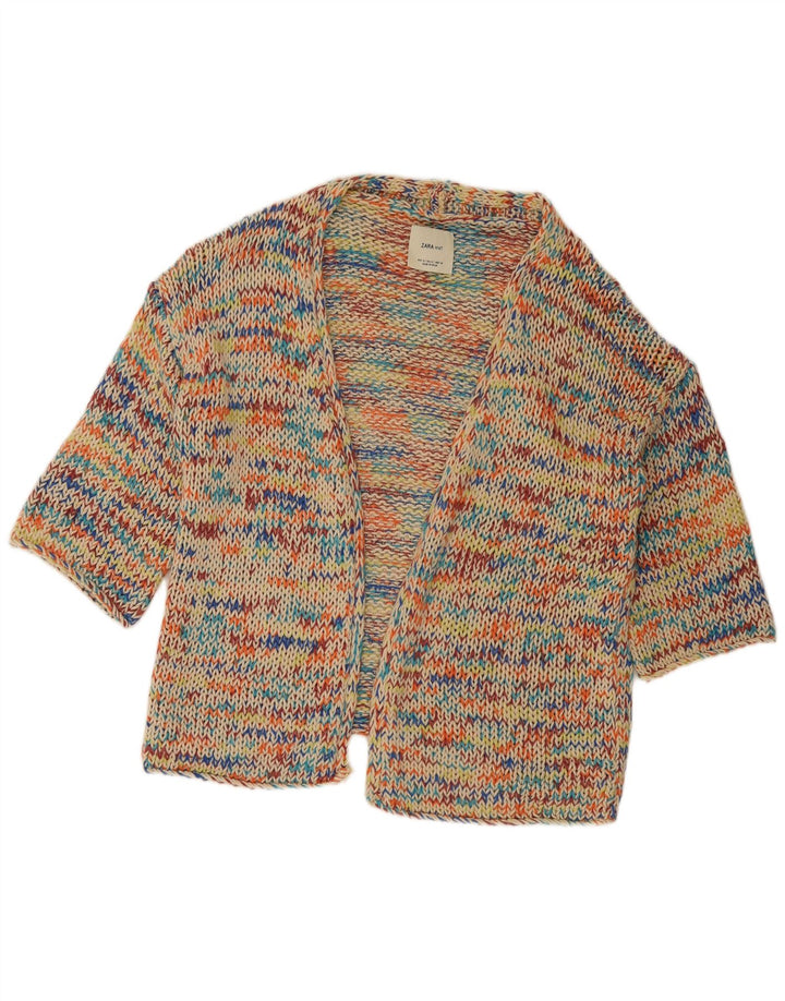 Maglione cardigan oversize con maniche a 3/4 Zara da donna UK 10 piccolo multicolore