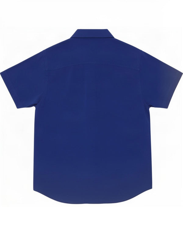 Camicia da uomo a maniche corte Regular Fit Pierre Cardin XL in viscosa blu