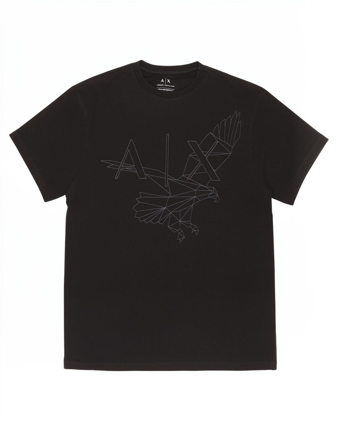 Armani Exchange - T-shirt grafica regolare da uomo, piccola, nera, geometrica