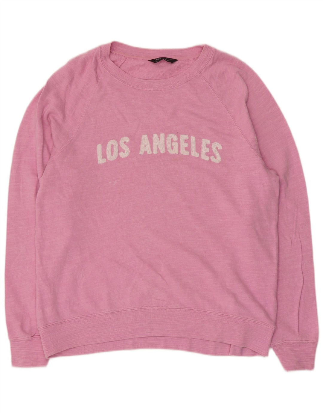 Felpa grafica da donna Marks & Spencer UK 12 Medium Pink Flecked