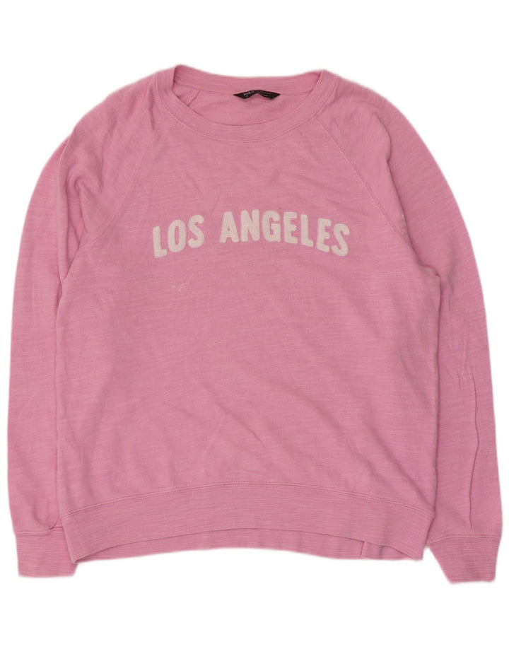 Felpa grafica da donna Marks & Spencer UK 12 Medium Pink Flecked