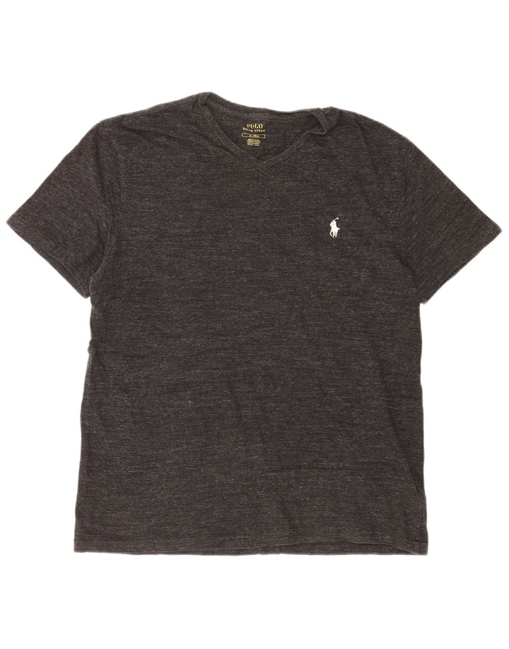 T-shirt da uomo Polo Ralph Lauren Top in cotone chiazzato grigio medio