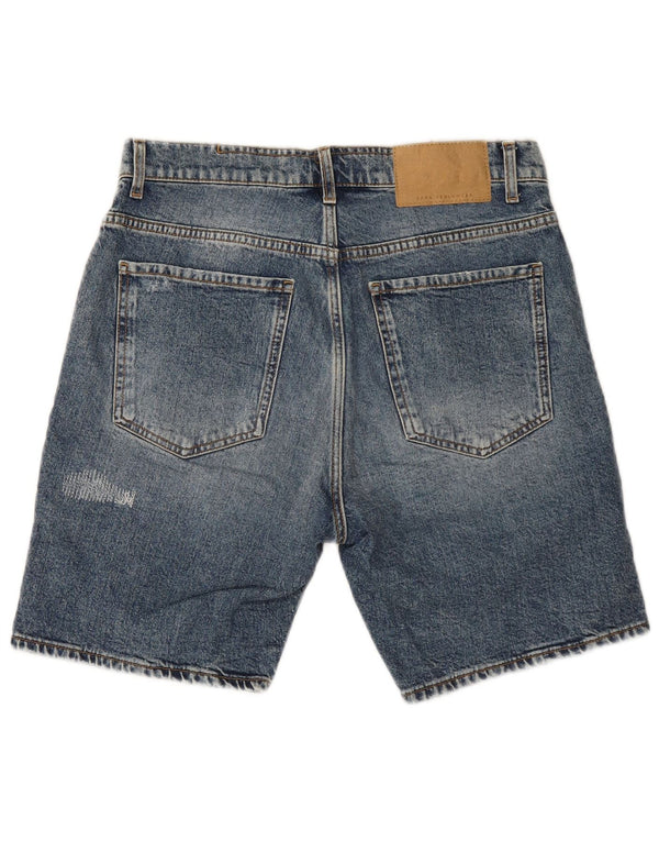 Pantaloncini di jeans invecchiati Zara da uomo EU 40 medi W31 blu