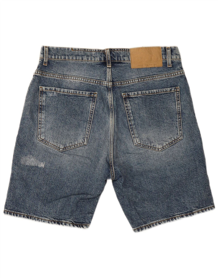 Pantaloncini di jeans invecchiati Zara da uomo EU 40 medi W31 blu