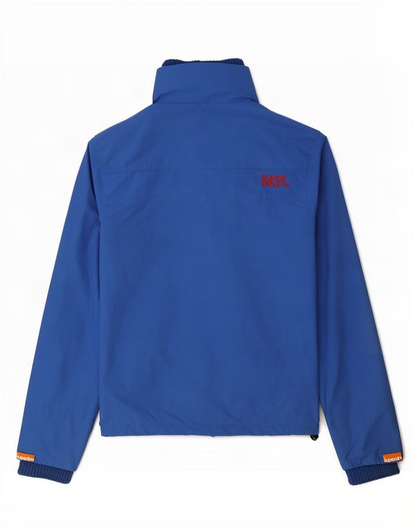 Giacca antipioggia grafica da donna Superdry UK 14 nylon blu medio