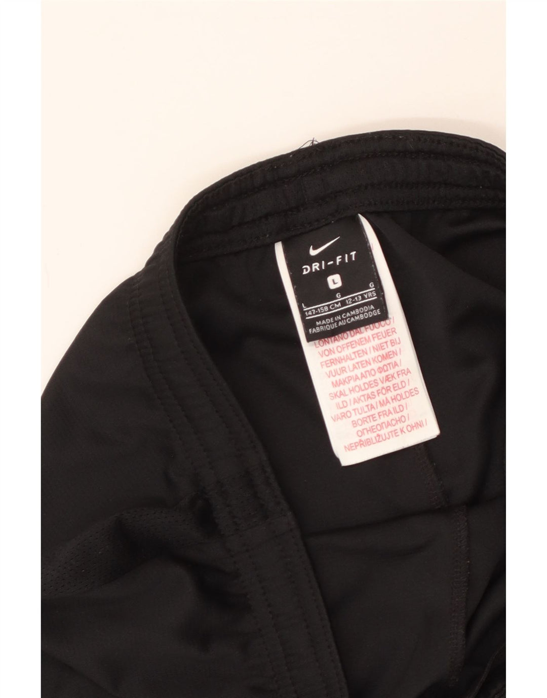 Pantaloncini sportivi NIKE da bambino Dri Fit 12-13 anni Large in poliestere nero