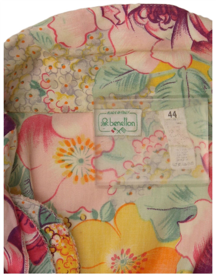 BENETTON Giacca Blazer a 2 Bottoni da Donna IT 44 Media Floreale Floreale