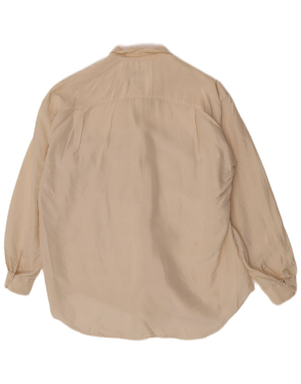 Vintage Womens Oversized Shirt Blouse UK 14 Medium Off White