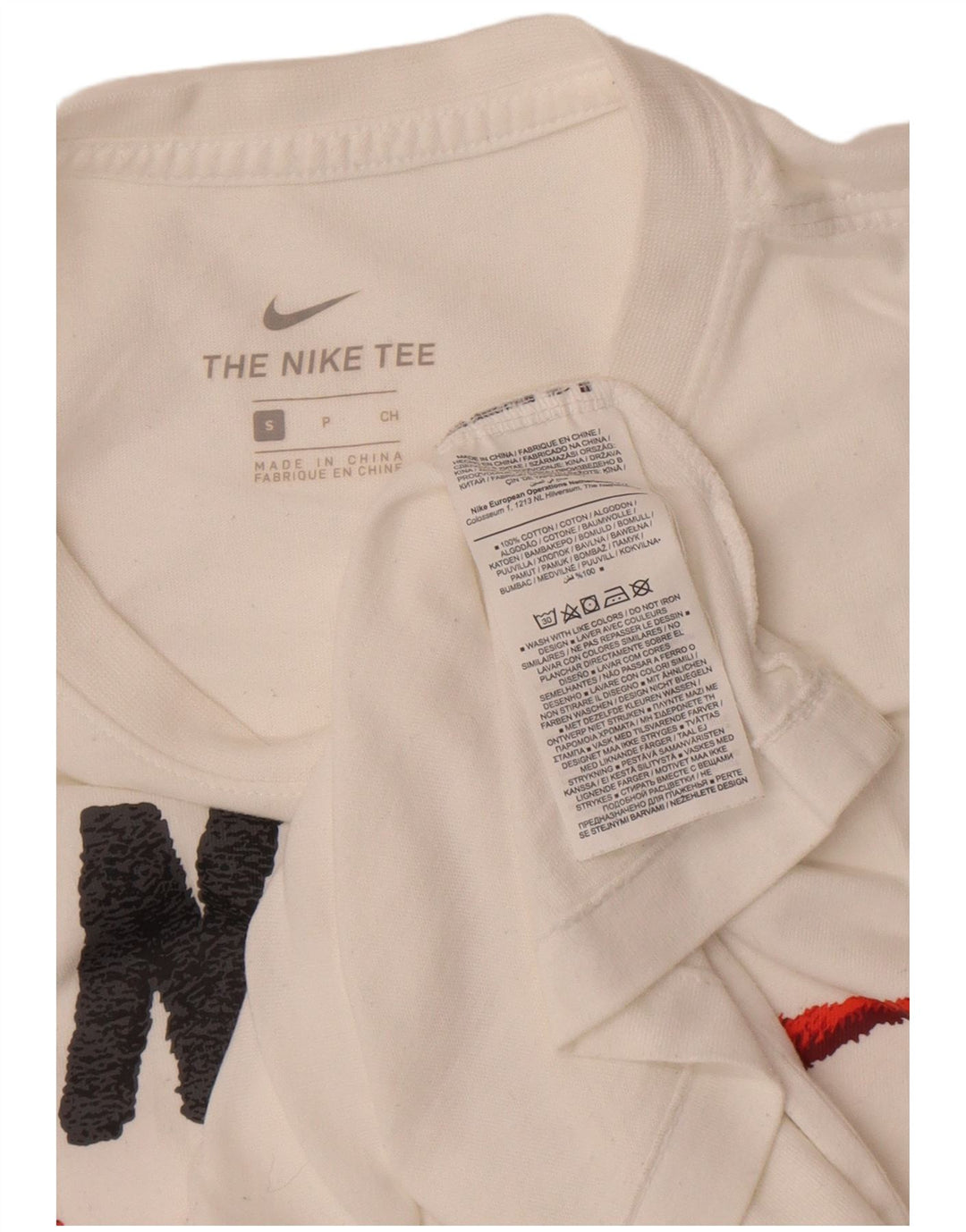 T-shirt grafica da uomo Nike Top Small in cotone bianco