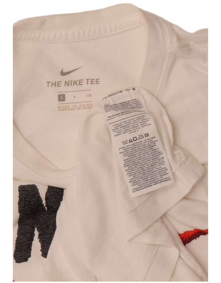 T-shirt grafica da uomo Nike Top Small in cotone bianco