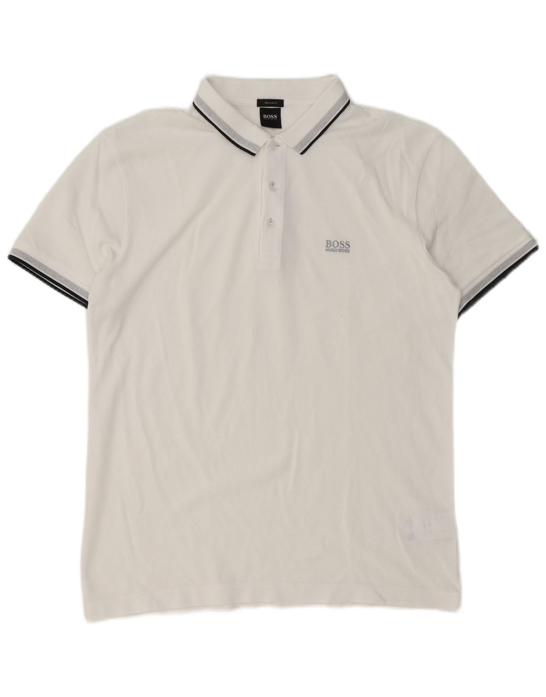 Polo Hugo Boss da uomo vestibilità regolare, taglia grande, in cotone bianco