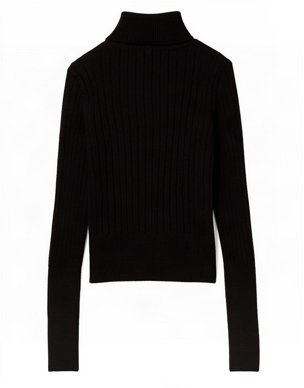 Maglione corto da donna Zara con collo alto UK 12 viscosa nera media