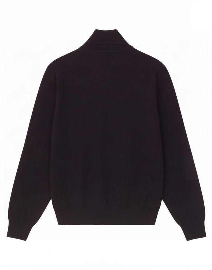 Gant Maglione da uomo con zip e collo in lana blu navy media