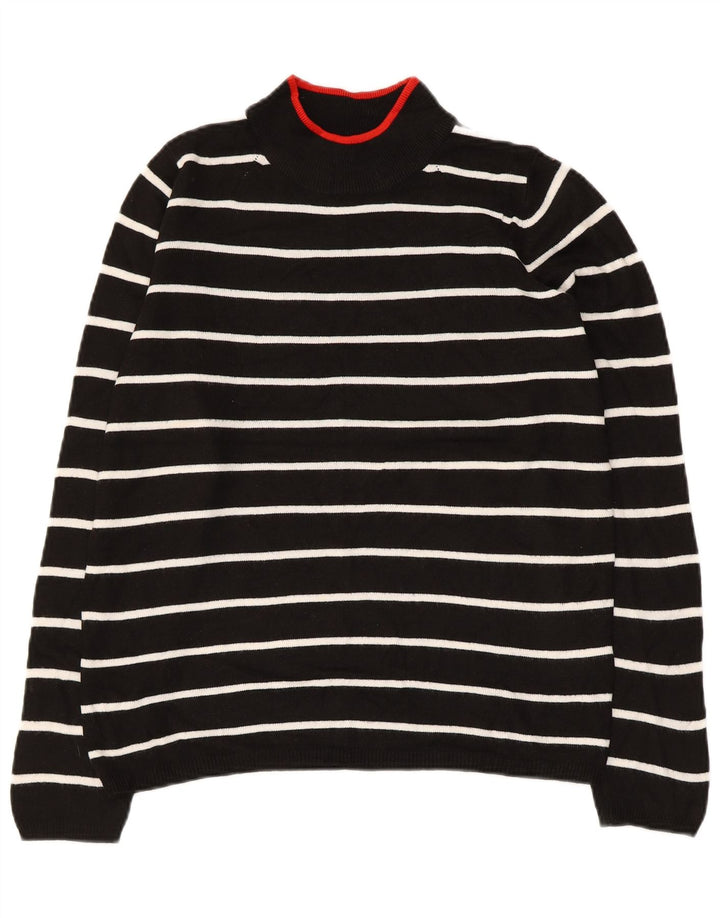 MARKS & SPENCER maglione maglione da donna con collo alto UK 10 piccolo nero