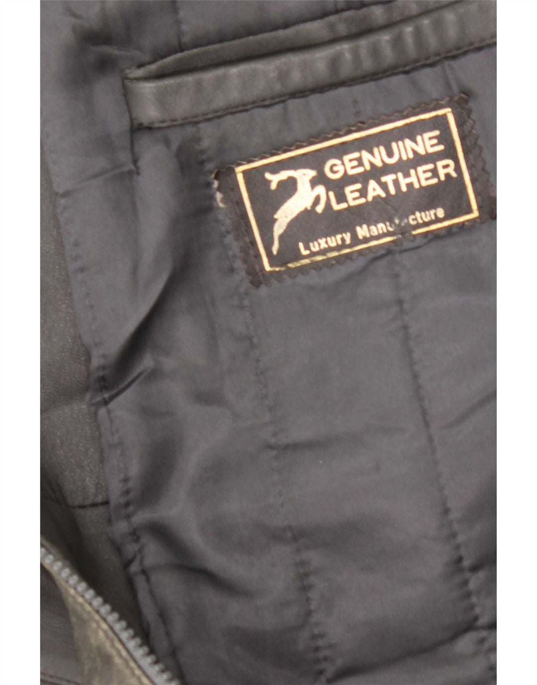 Giacca in pelle vintage da uomo UK 40 grande grigia