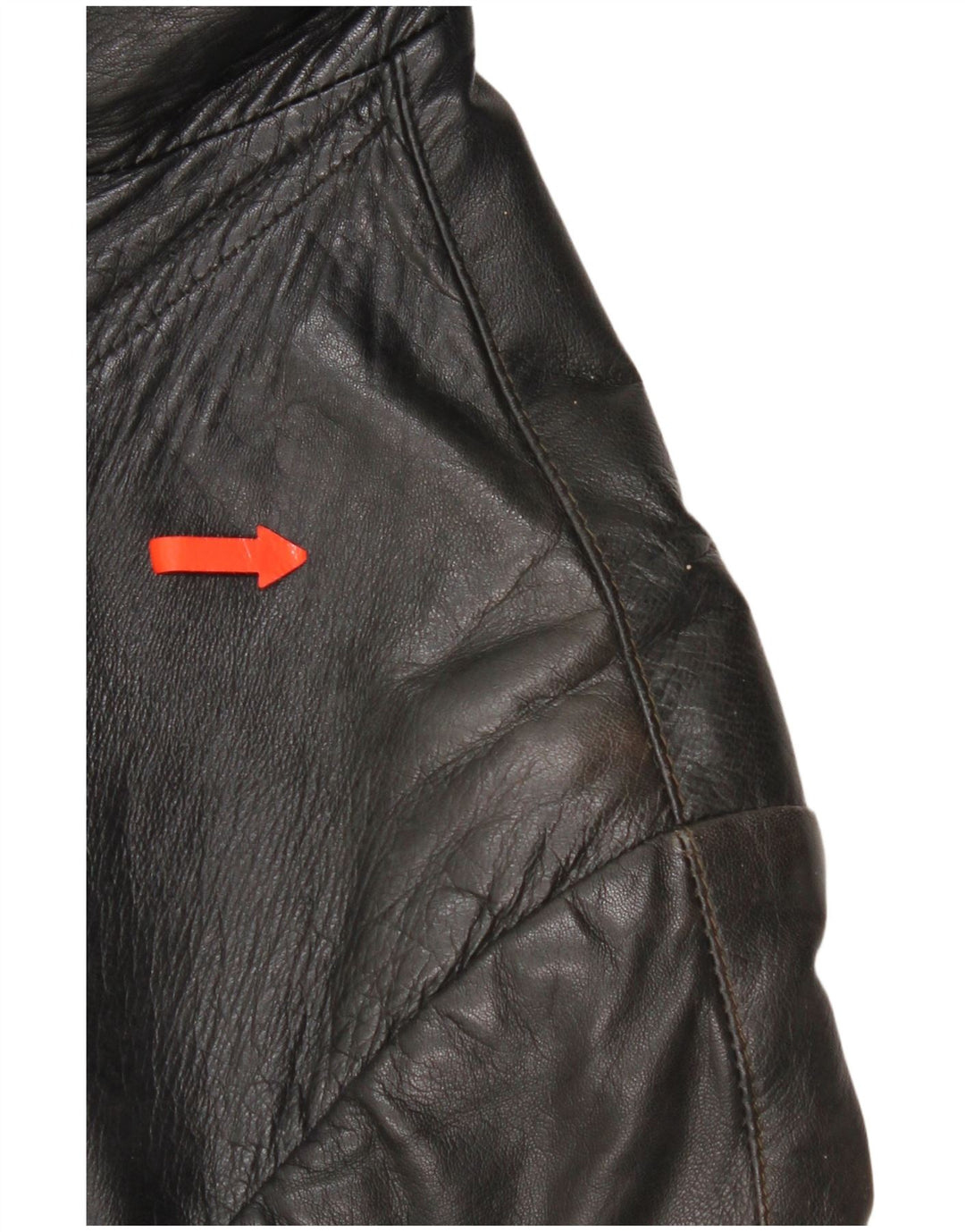 Giacca in pelle vintage da donna UK 16 grande in pelle nera