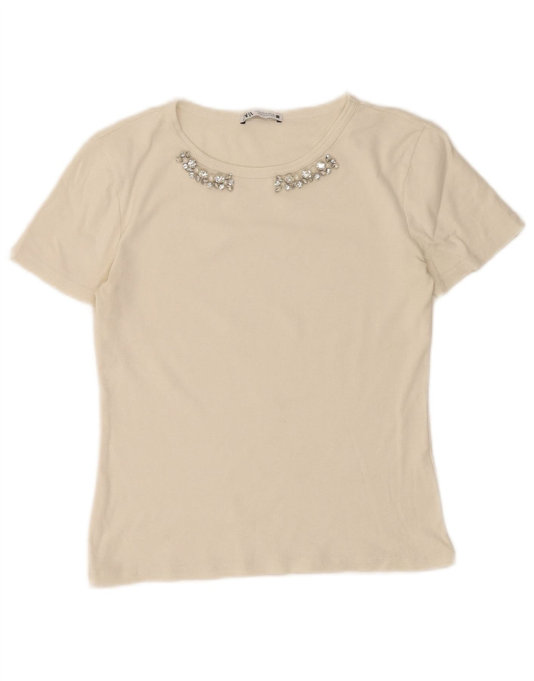 T-shirt Zara da donna Top UK 12 bianca media