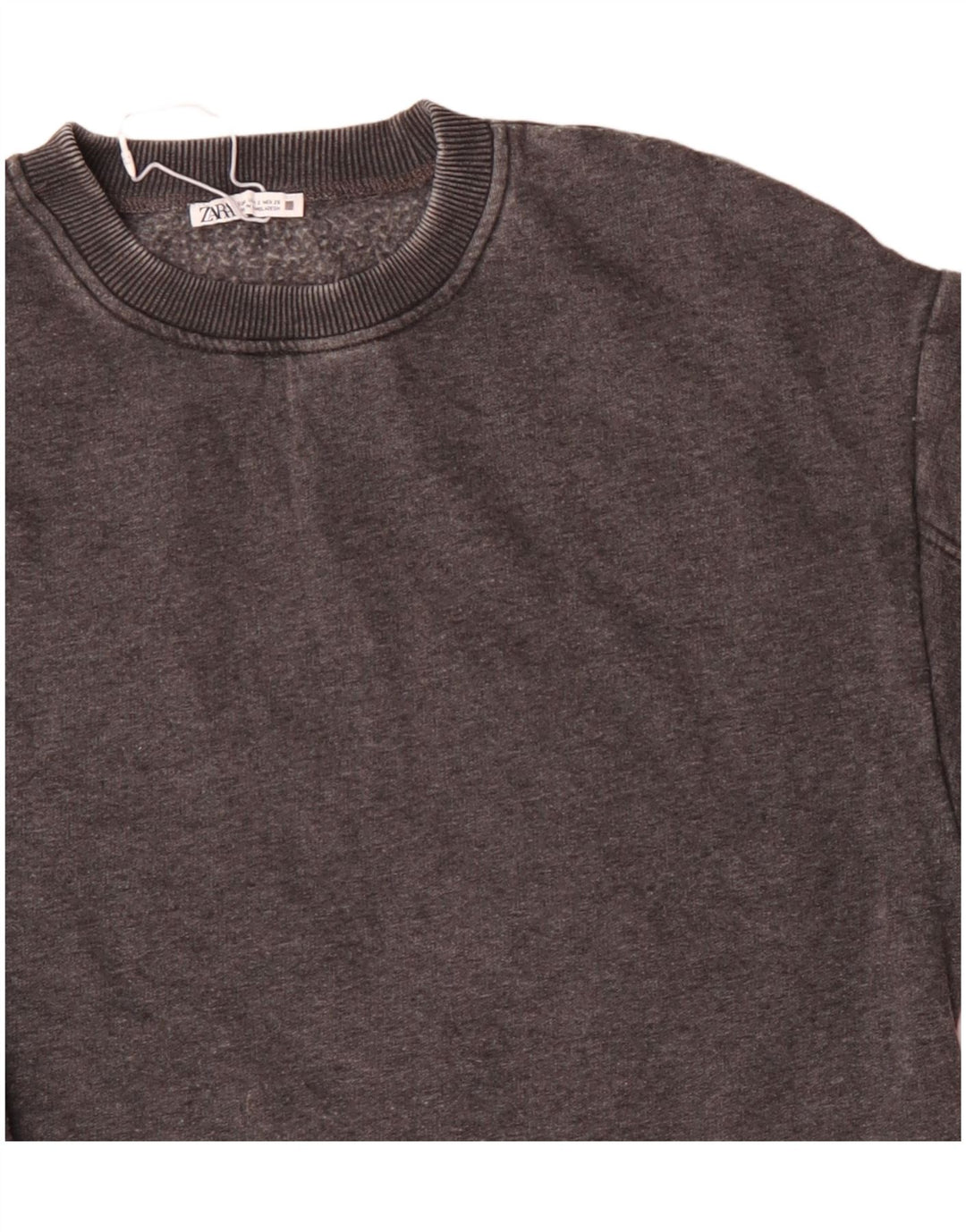 Felpa corta oversize da donna Zara UK 10 piccola in cotone grigio