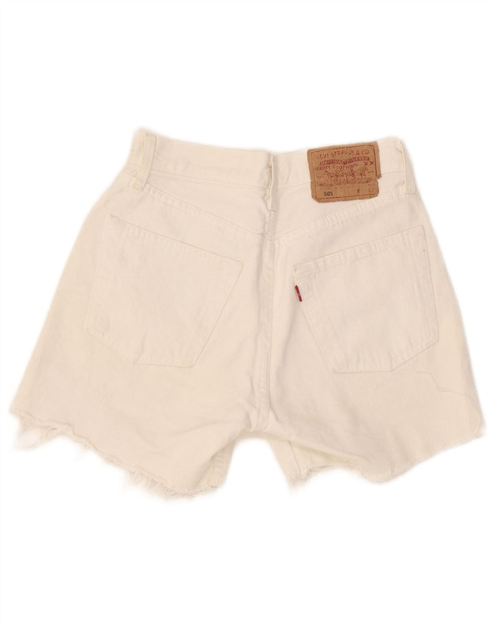 Pantaloncini di jeans Levi's 501 da donna W27 piccoli bianchi
