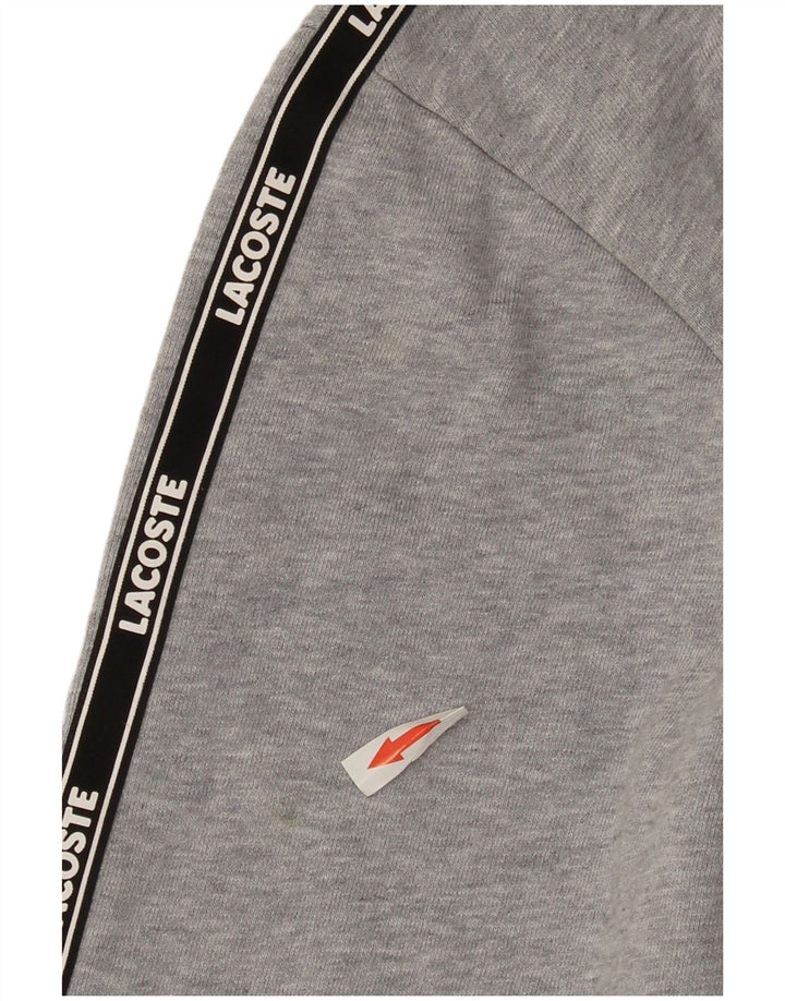 Felpa con cappuccio grafica da uomo Lacoste taglia 4 color block grigio medio