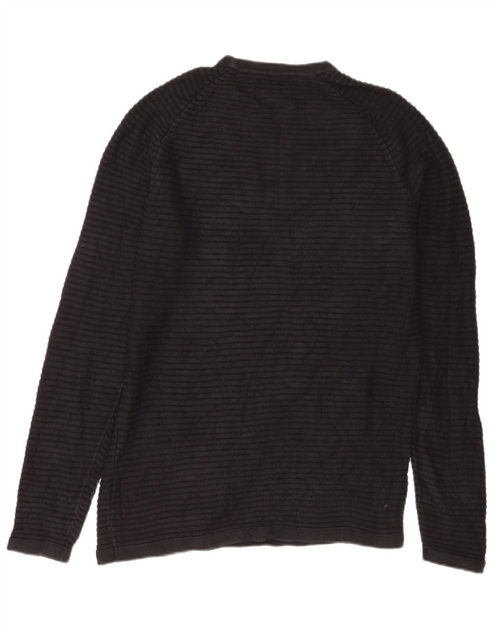 Maglione maglione girocollo da uomo Jack & Jones in cotone nero medio
