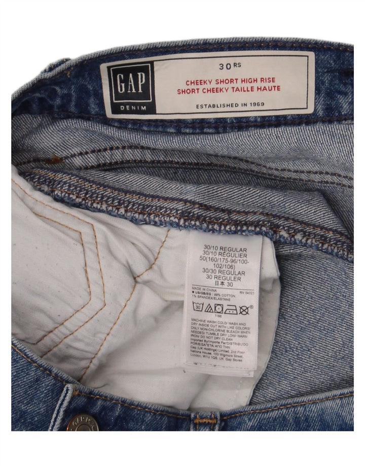 Pantaloncini di jeans invecchiati Gap da donna W30 cotone blu medio